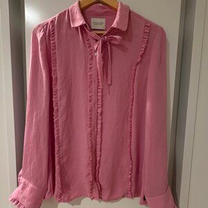 Scotch & Soda Pink Ruffle Blouse